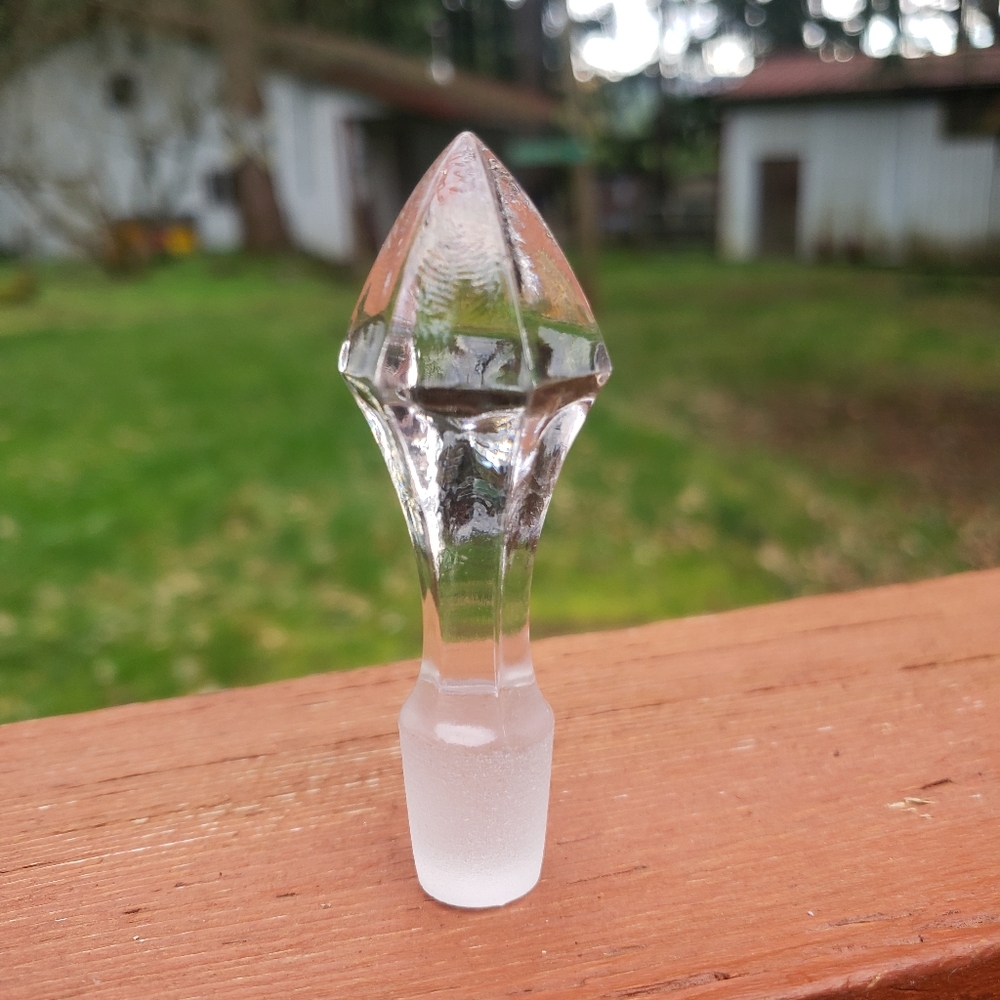 Vintage Clear Perfume Bottle Topper- ABOUT 3" TALL